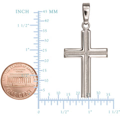 Sterling sølv korsvedhæng, 16 x 35 mm fine designersmykker til mænd og kvinder