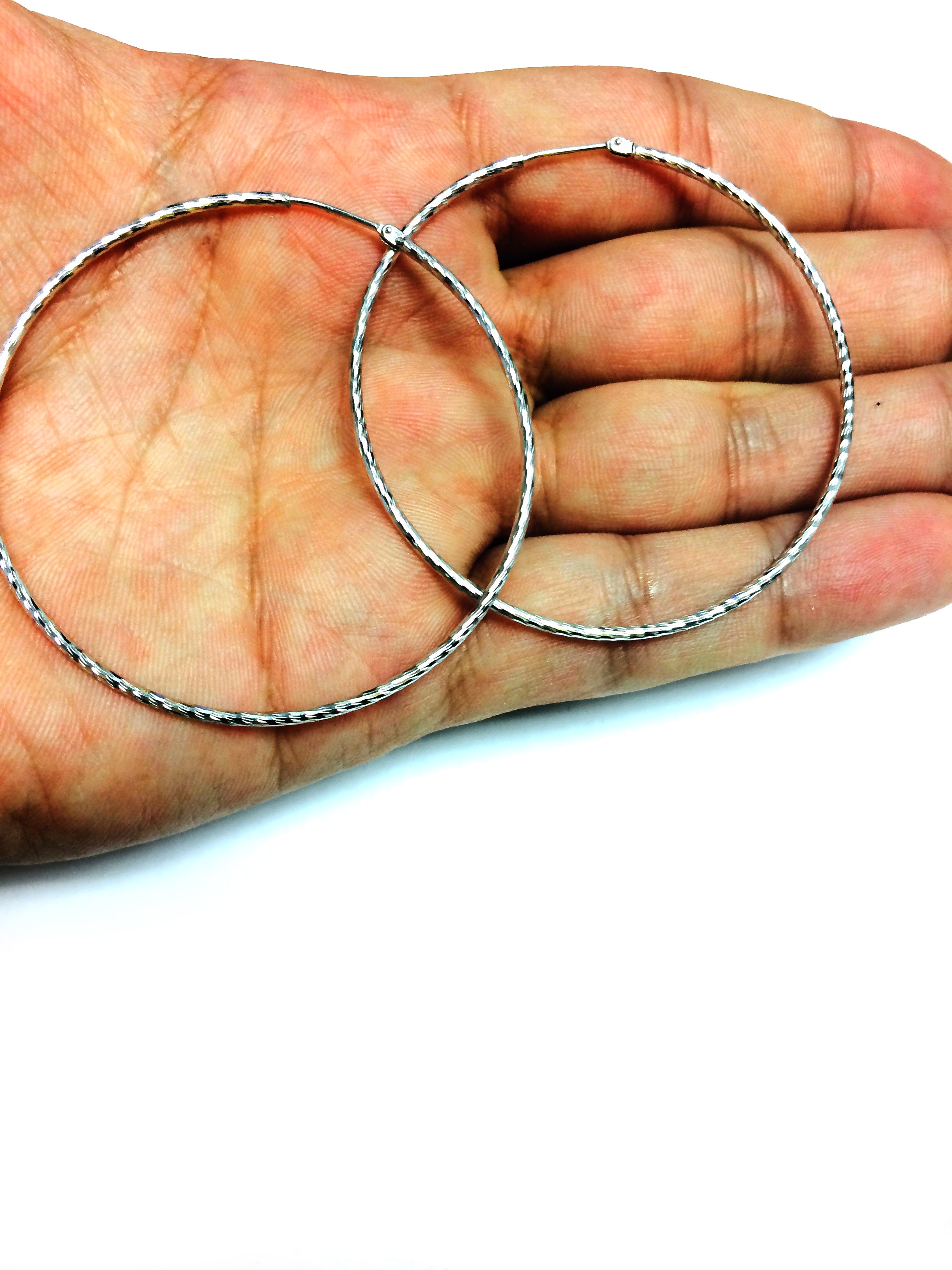Orecchini a cerchio rotondi in argento sterling placcato rodio, raffinati gioielli di design per uomini e donne