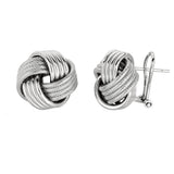 Sterling Silver Rhodium Finish 14mm Love Knot Earrings