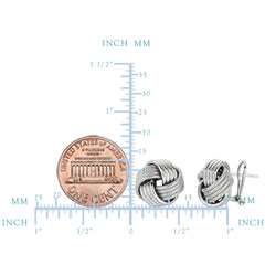 Orecchini con nodo d'amore in argento sterling con finitura rodiata da 14 mm, raffinati gioielli di design per uomini e donne