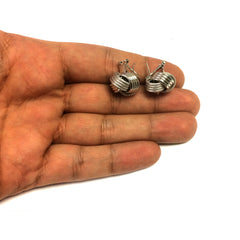 Orecchini con nodo d'amore in argento sterling con finitura rodiata da 14 mm, raffinati gioielli di design per uomini e donne