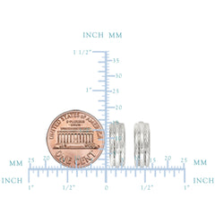 Pendientes de aro redondos de tubo trenzado chapados en rodio de plata de ley, joyería fina de diseño de 15 mm de diámetro para hombres y mujeres