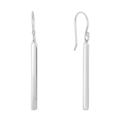 Sterling Silver Bar Style Drop Earrings With Euro Wire Clasp fine designer jewelry for men and women