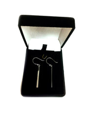 Sterling Silver Bar Style Drop Earrings With Euro Wire Clasp