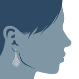 Sterling Silver And Cubic Zirconia Shaped Chandelier Drop Earrings