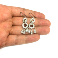 Sterling Silver And Cubic Zirconia Chandelier Drop Earrings fine designer jewelry for men and women