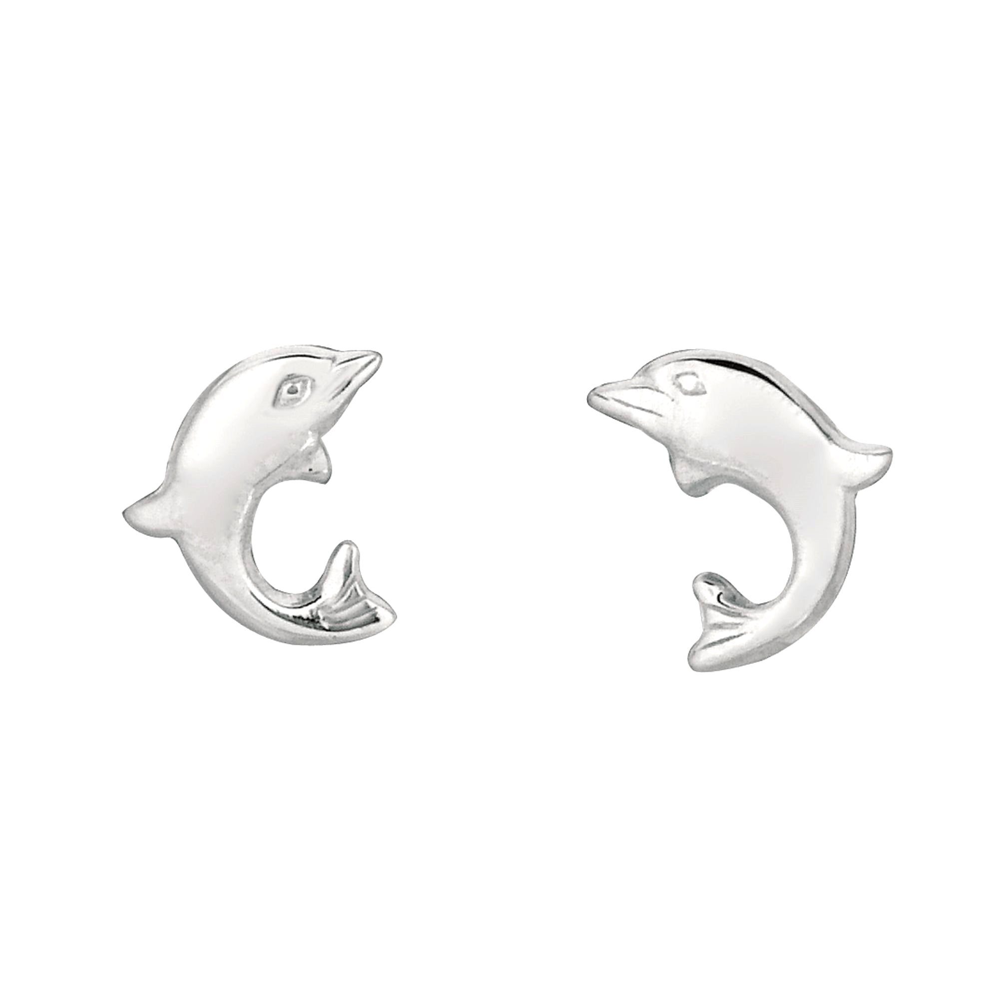 Pendientes de plata de ley con forma de delfín, joyería fina de diseño para hombres y mujeres.