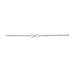 Sterling Silver Link Chain And Infinity Charm Damarmband, 7,25" fina designersmycken för män och kvinnor