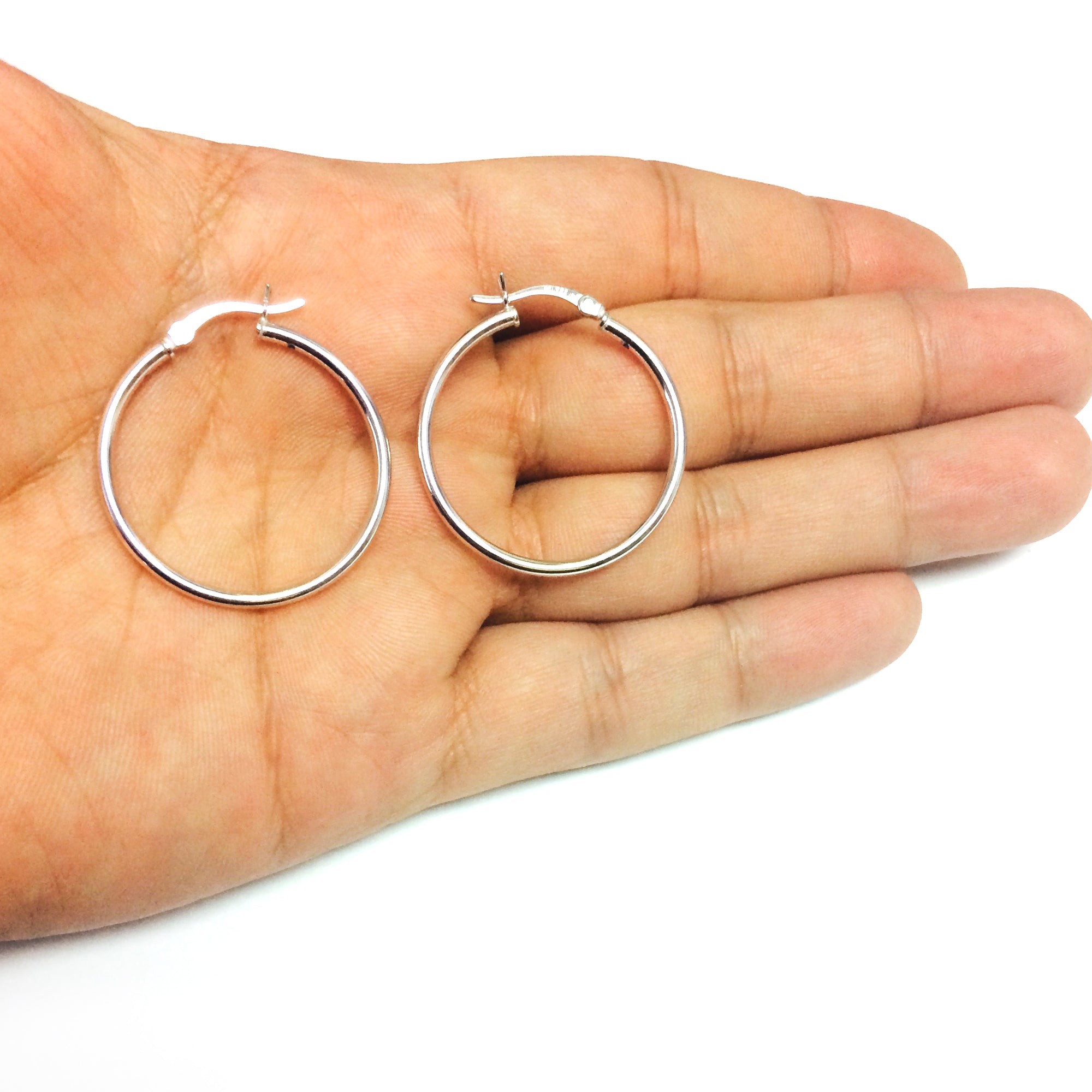 Sterling Silver Round Snuggable Huggie Hoop Earrings fine designer jewelry for men and women