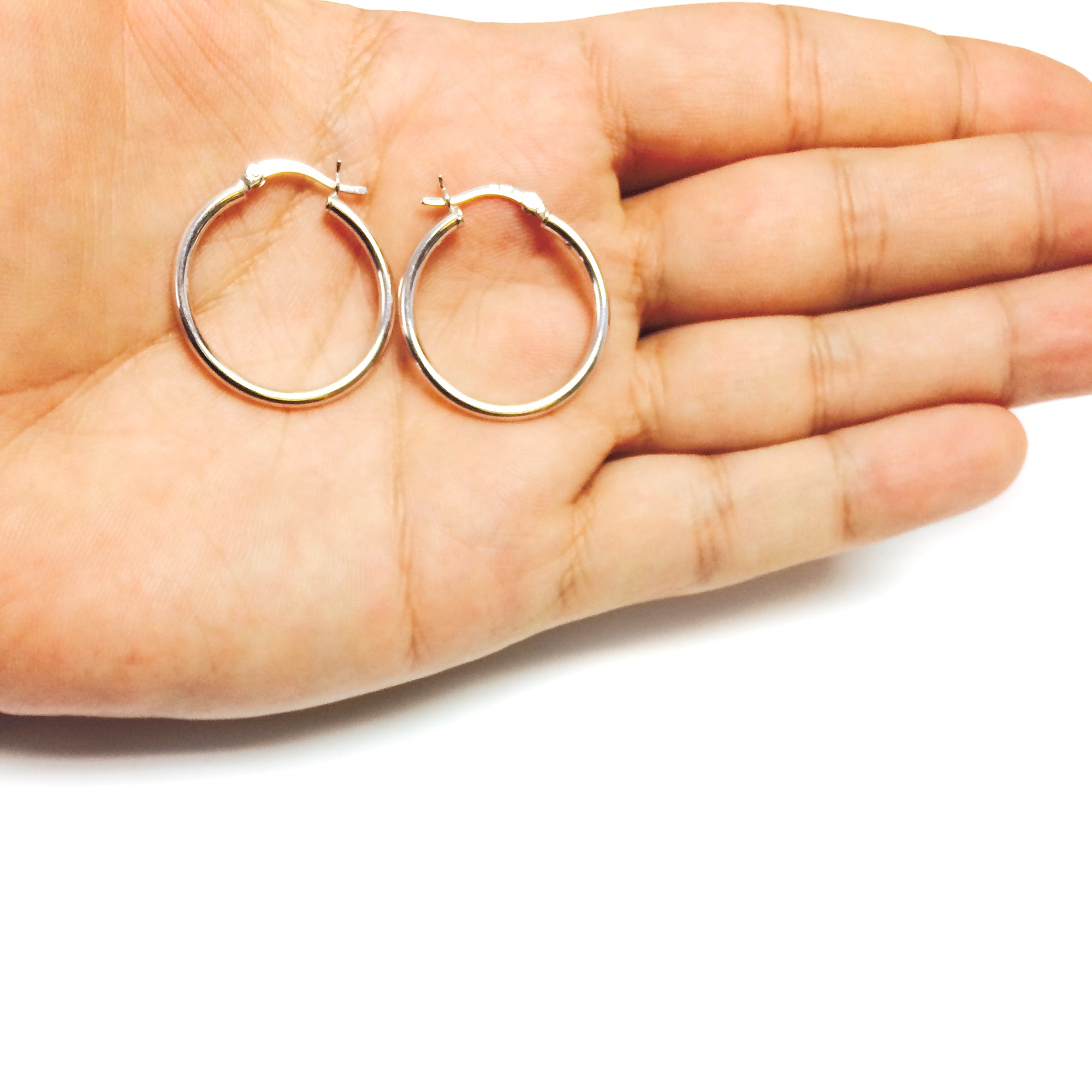 Sterling Silver Round Snuggable Huggie Hoop Earrings fine designer jewelry for men and women