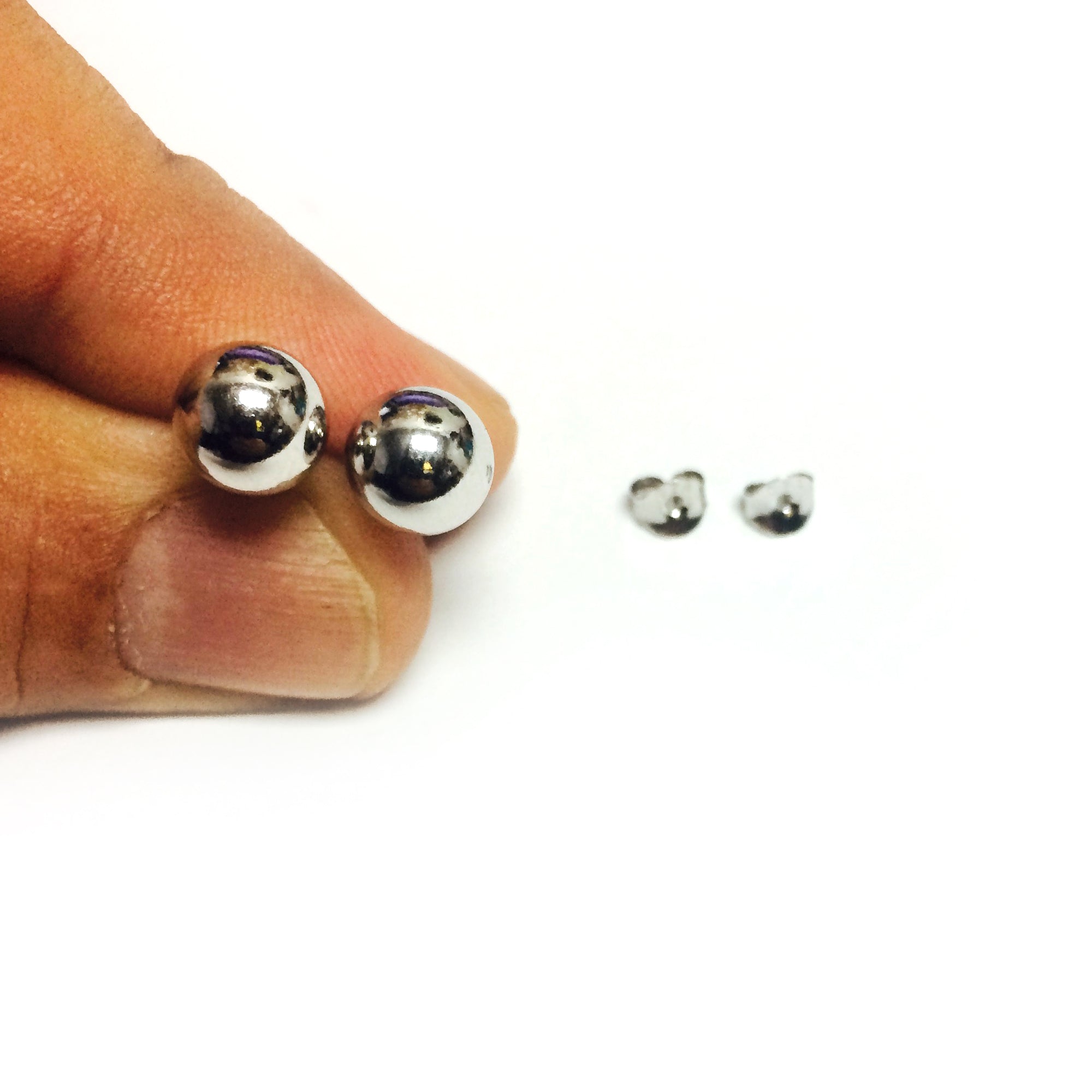 Sterling sølv kugle ørestikker fine designer smykker til mænd og kvinder