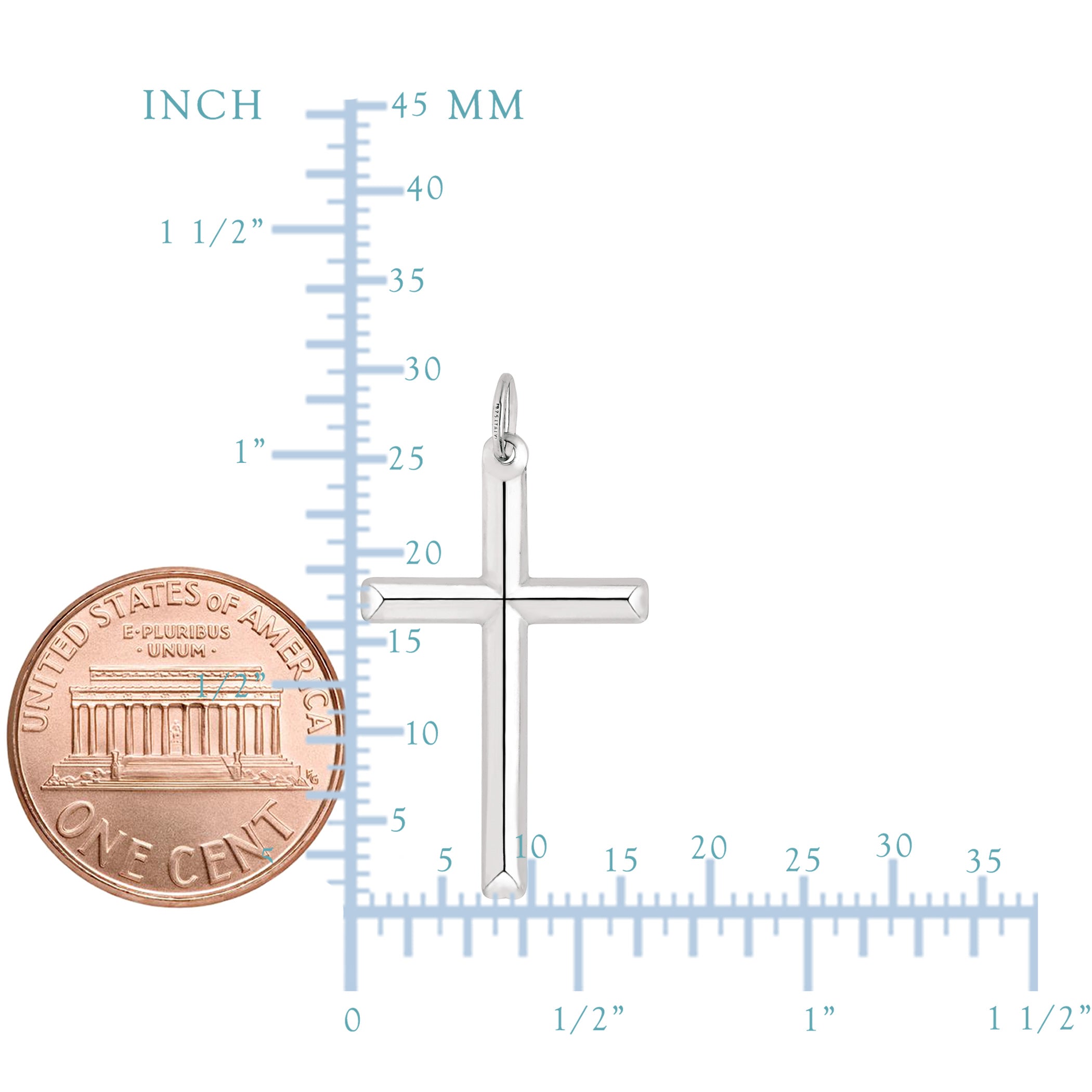 Pendentif croix en argent sterling, 15 x 30 mm, bijoux de créateur raffinés pour hommes et femmes