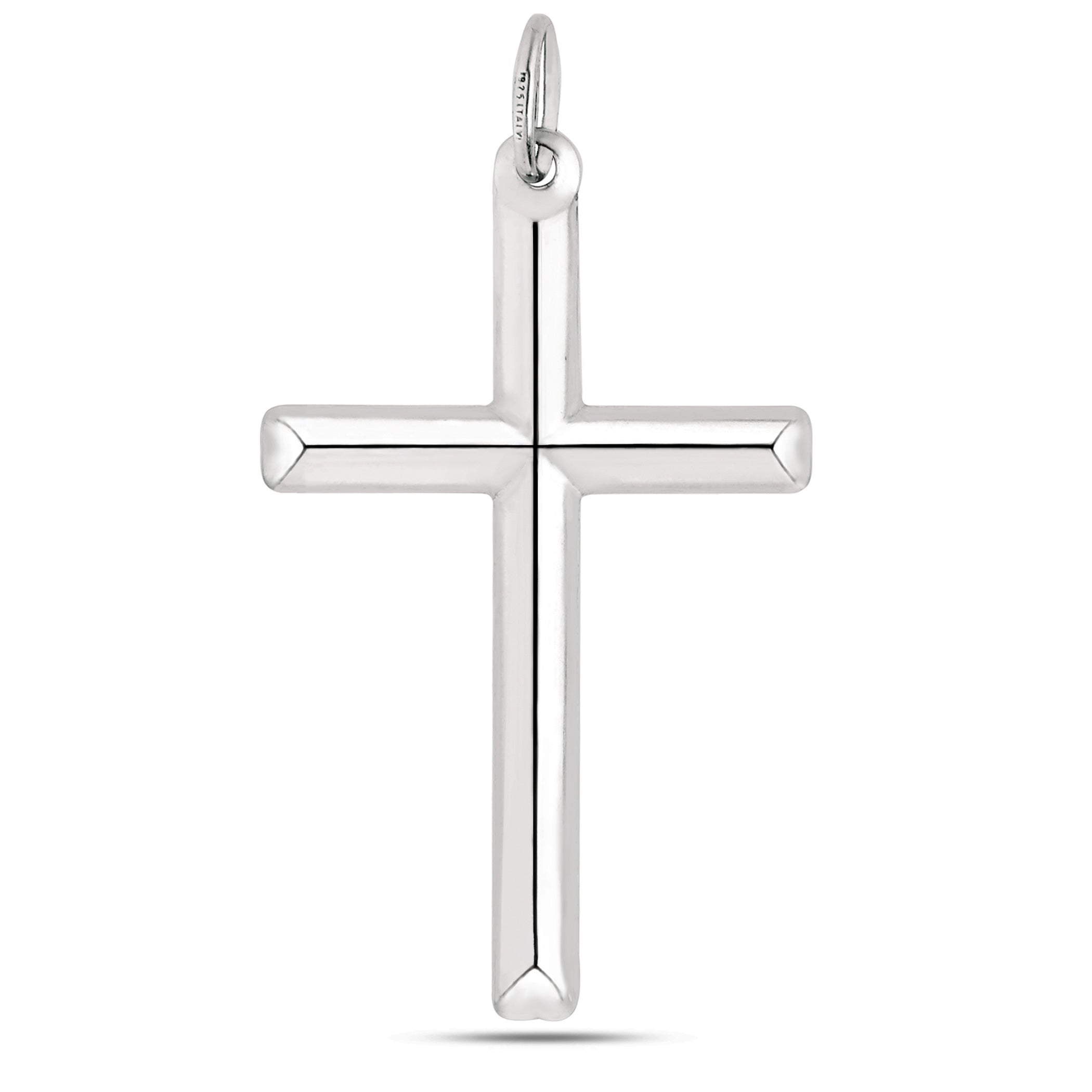 Ciondolo croce in argento sterling, gioielleria di alta qualità da 25 x 45 mm per uomo e donna