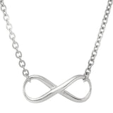 Infinity Sign Link Necklace In Rhodium Plated Sterling Silver - 18 Inches - JewelryAffairs
 - 1