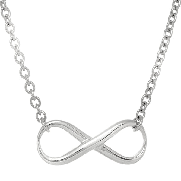 Infinity Sign Link Necklace In Sterling Silver, 18"
