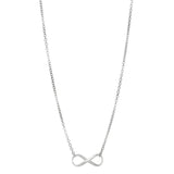 Infinity Sign Link Necklace In Rhodium Plated Sterling Silver - 18 Inches - JewelryAffairs
 - 2