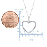 Heart And CZ Necklace In Sterling Silver, 18"