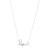 Script  Love Logo Necklace In Sterling Silver, 18"