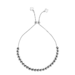 Sterling sølv perler Justerbart Bolo vennskapsarmbånd, 9,25" fine designersmykker for menn og kvinner