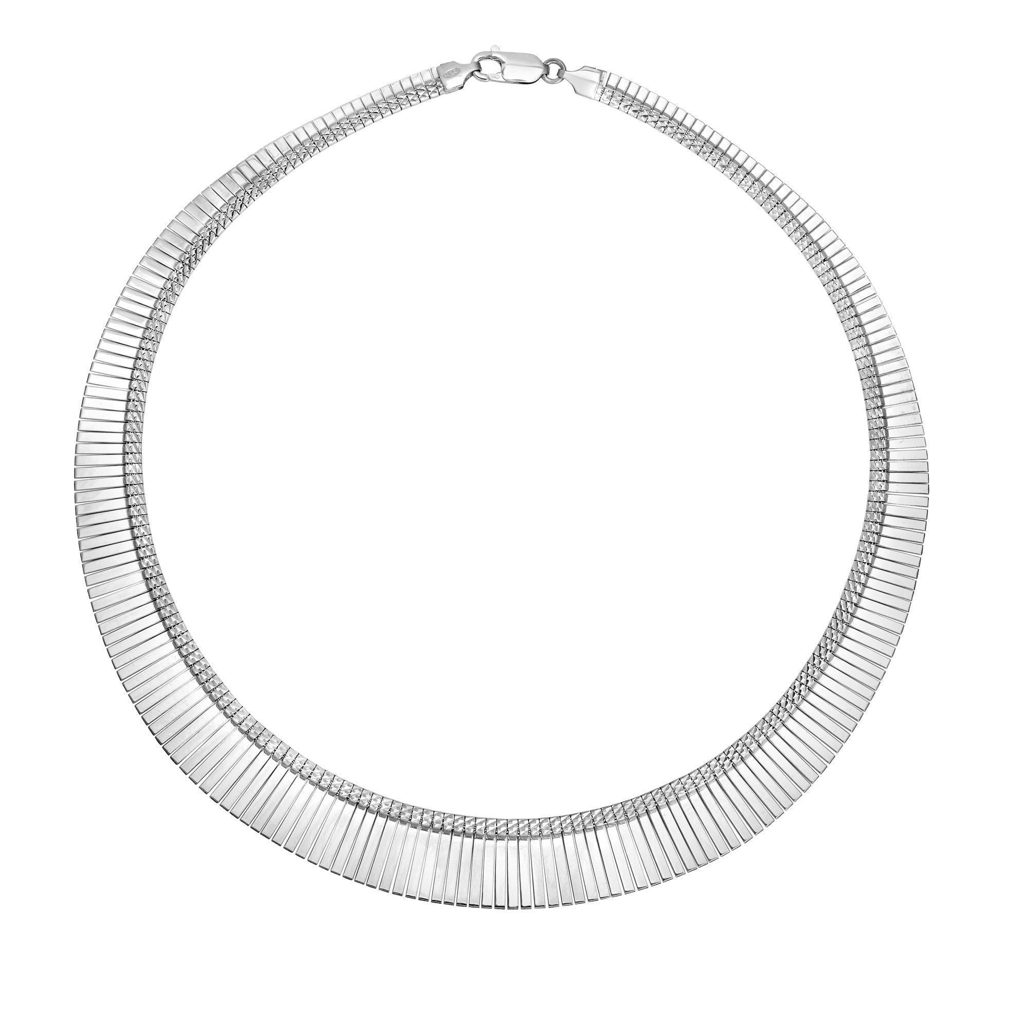 Sterling Silver Tear Drop Fancy Choker Necklace, 17" fine designer jewelry for men and women