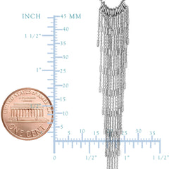Sterling Silver Hanging Tassel Necklace, 17" fine designer jewelry for men and women