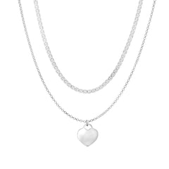Collana girocollo con ciondolo a cuore in argento sterling, gioielli di design da 16 pollici per uomini e donne