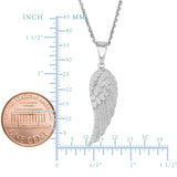 Sterling Silver Angel Wing Pendant Necklace, 18"