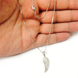 Sterling Silver Angel Wing Pendant Necklace, 18"