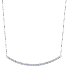 Collier avec pendentif en forme de tube carré en argent sterling avec barre incurvée CZ, 45,7 cm, bijoux de créateurs fins pour hommes et femmes