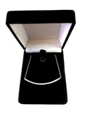 Sterling Silver Square Tube Curve Bar CZ Pendant Necklace, 18"