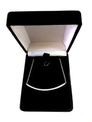 Sterling Sølv Firkantet Tube Curve Bar CZ Pendant halskæde, 18" fine designer smykker til mænd og kvinder
