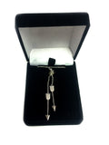 Sterling Silver Double Hanging Arrow Lariat Style Necklace, 18"