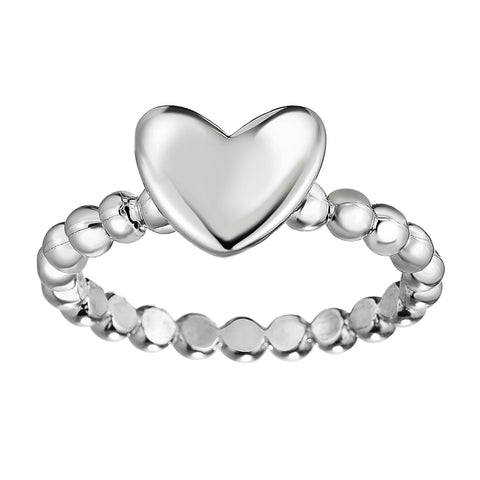 Sterling Silver Puffy Heart Ring, Size 7
