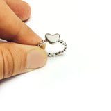 Sterling Silver Puffy Heart Ring, Size 7
