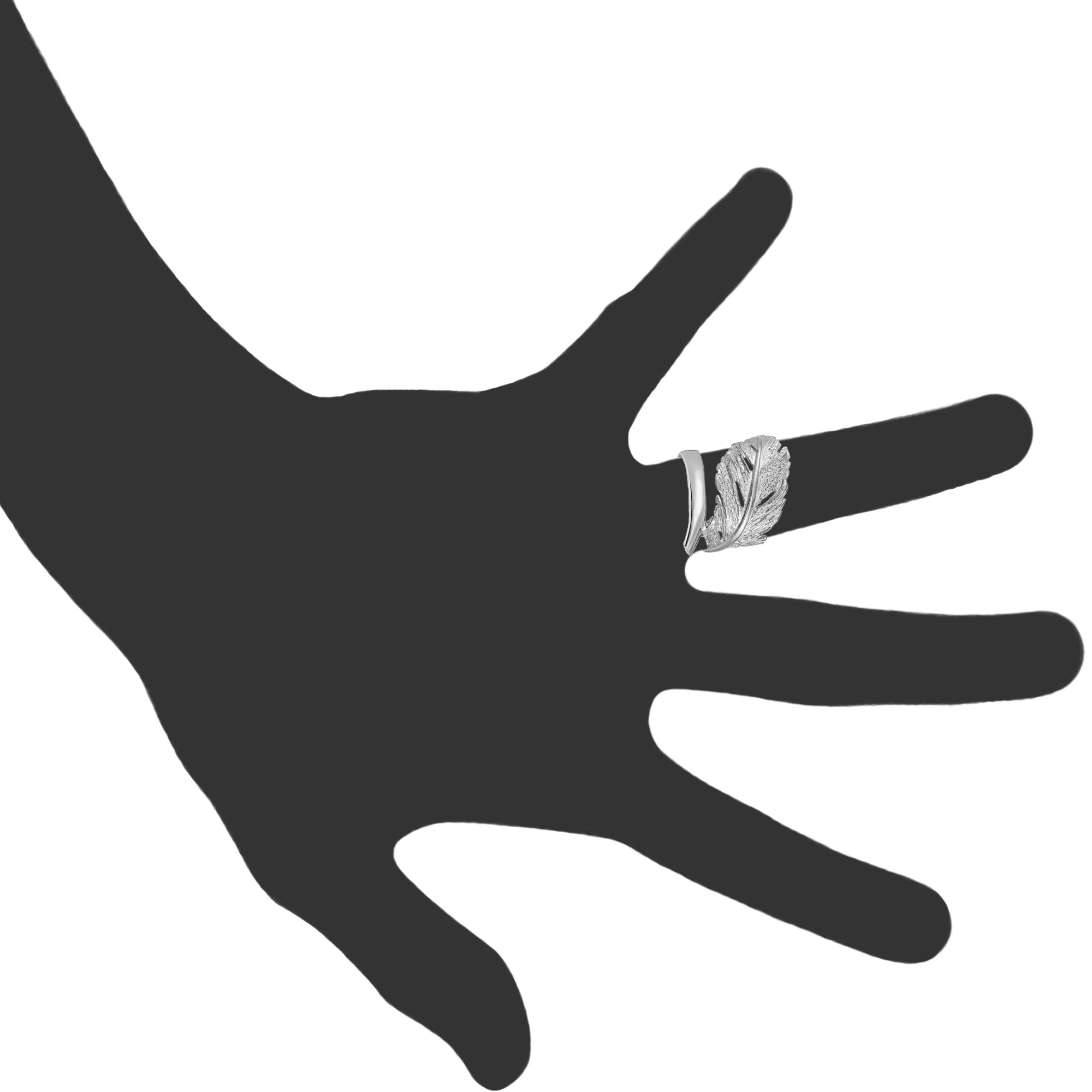 Sterling Silver Leaf Design Ring, Size 7 fine designer jewelry for men and women