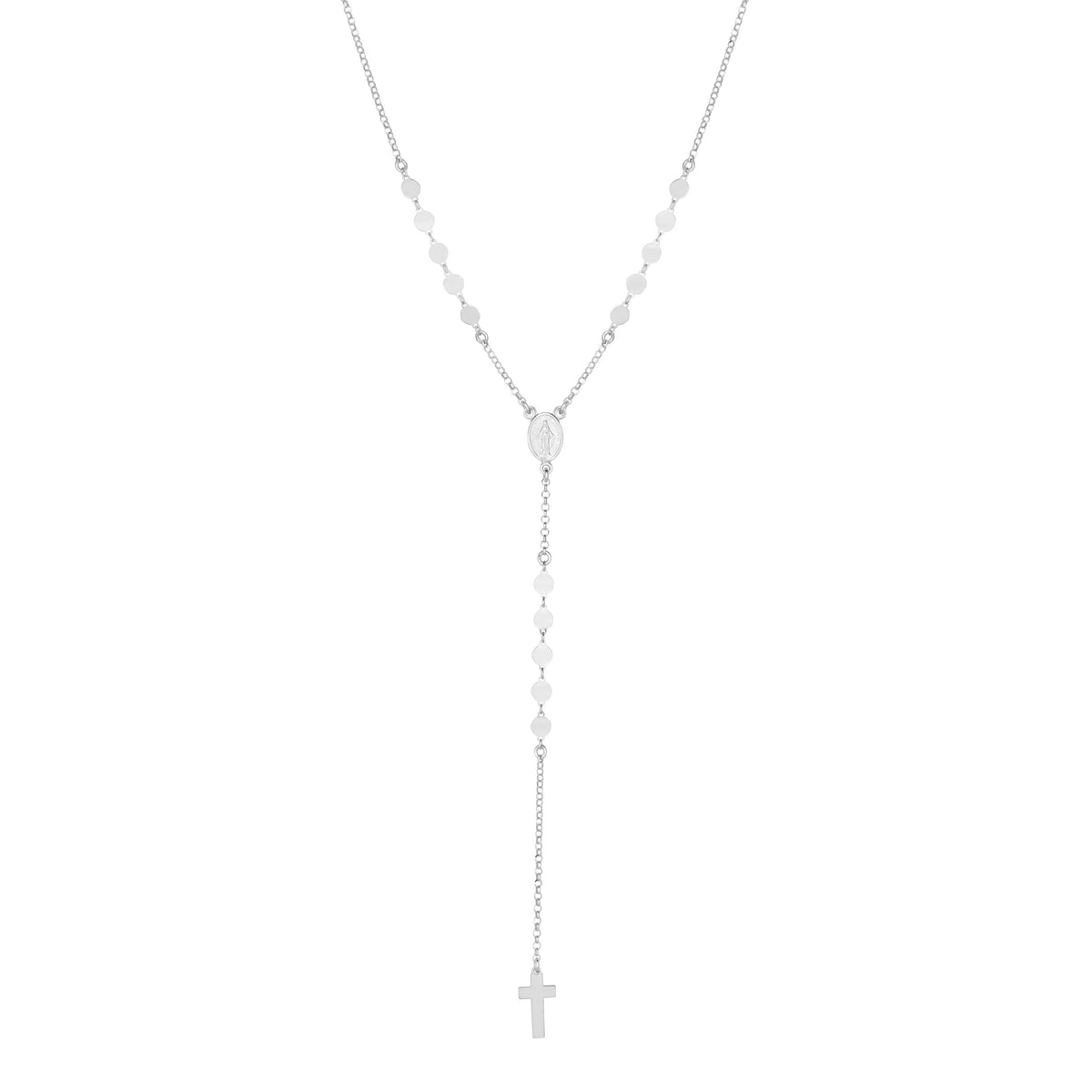 Sterling Silver Religious Cross Chain Necklace, 24"