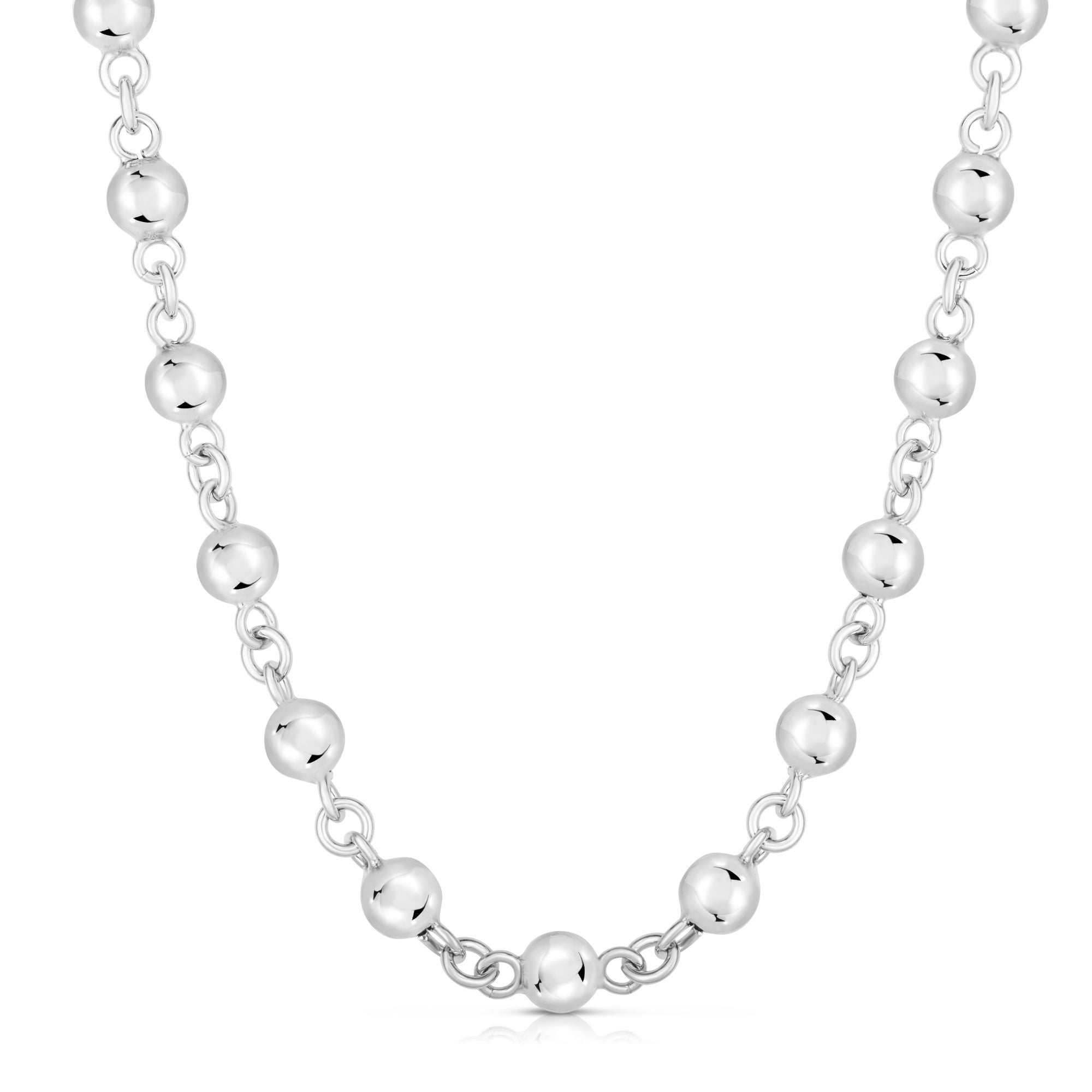 Sterling Silver Balls And Links Women's Bracelet, 7.5" fine designer jewelry for men and women