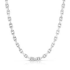 Sterling Silver Oval Link Chain Necklace, 18" fine designer jewelry for men and women