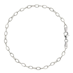 Cavigliera con collegamento a cavo intrecciato di forma ovale in argento sterling gioielli di alta moda per uomo e donna