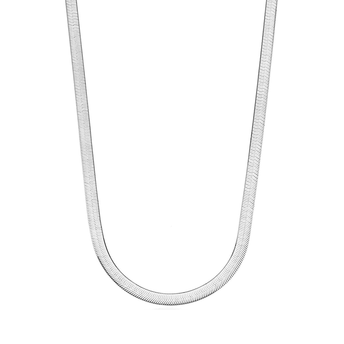 Sterling Silver Imperial Herringbone Chain Necklace, 4.2mm
