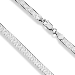 Sterlingsølv Imperial Herringbone Chain Halskæde, 3,3 mm fine designersmykker til mænd og kvinder