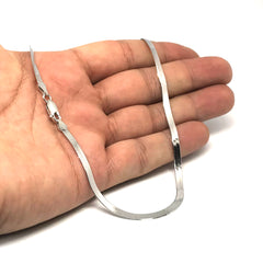 Sterlingsølv Imperial Herringbone Chain Halskæde, 3,3 mm fine designersmykker til mænd og kvinder