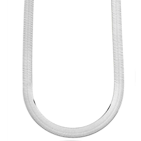 Sterling Silver Imperial Herringbone Chain Necklace, 8mm