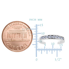 Juego de canales de plata esterlina con circonita cúbica, anillo ajustable para el dedo del pie, joyería de diseño fino para hombres y mujeres