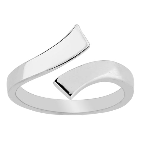 Sterling Silver Split Ends By Pass Style Adjustable Toe Ring