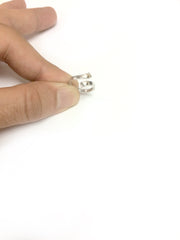Anello da punta regolabile con estremità doppie in argento sterling By Pass, gioielli di design per uomini e donne