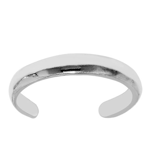 Sterling Silver High Polish Cuff Style Adjustable Toe Ring