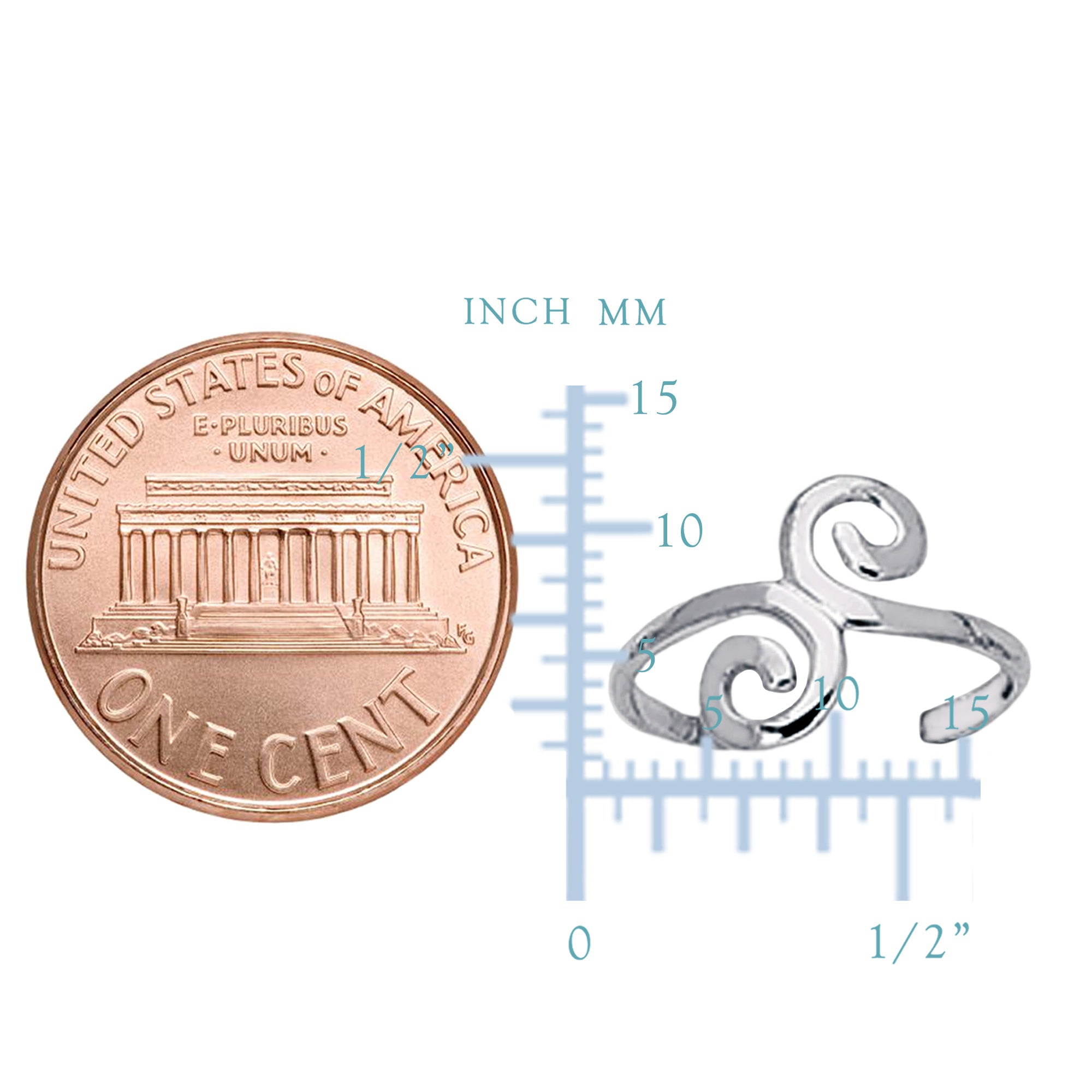 Anello per la punta regolabile in stile polsino con design a spirale in argento sterling, gioielli di design per uomini e donne