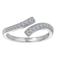 Sterling sølv Micropave med CZ By Pass Style Justerbar Toe Ring fine designer smykker for menn og kvinner