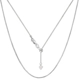 Sterling Silver Rhodium Plated Sliding Adjustable Snake Chain Necklace, Width 1.2mm, 22"